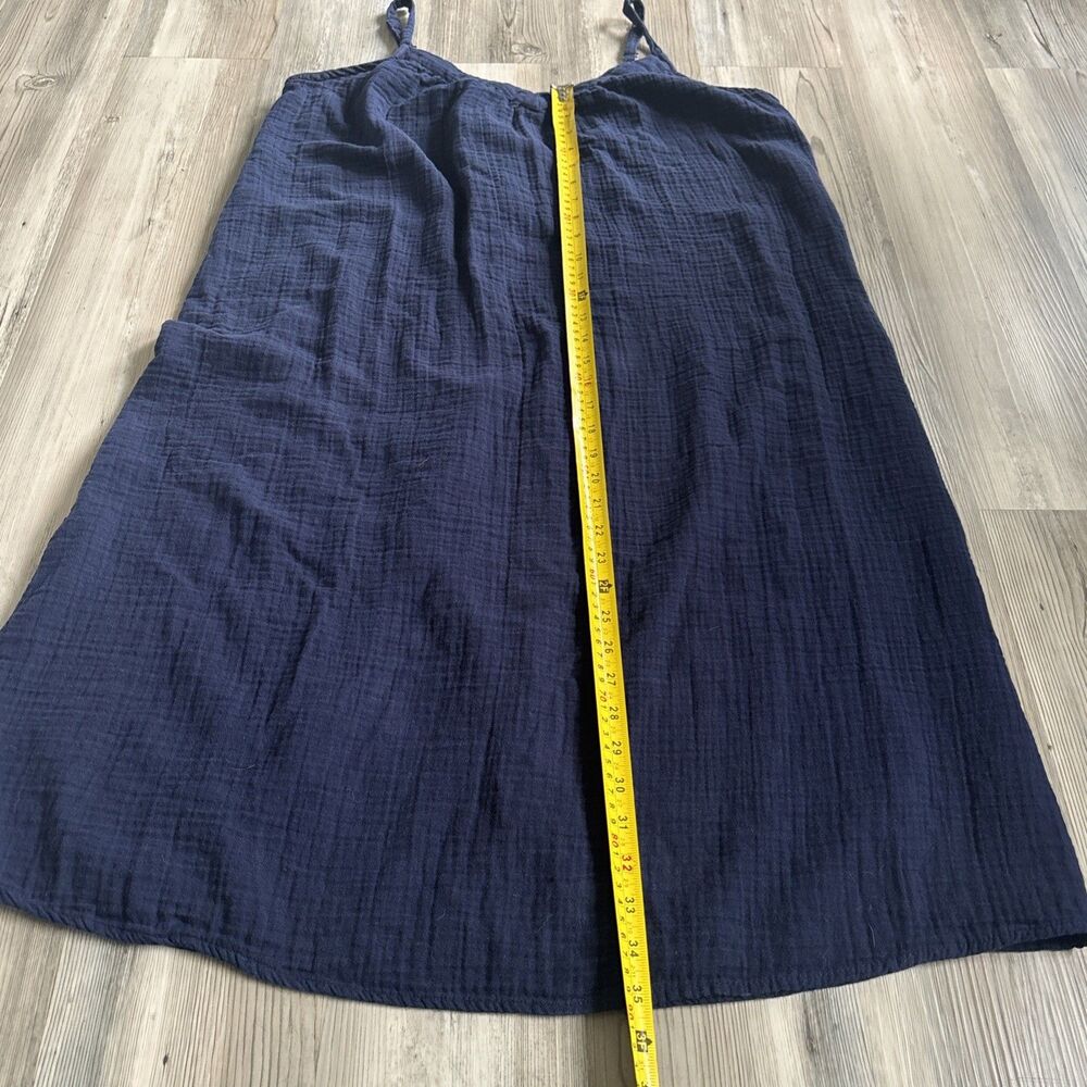 Gap 100% Cotton Blue Maxi Dress Beachy Coastal Sundress Vacation Size Medium - Picture 5 of 6